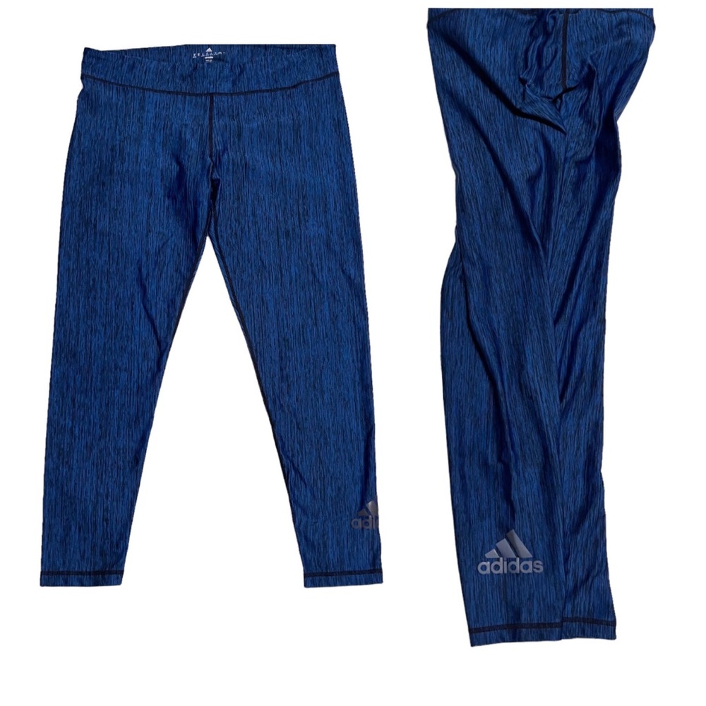 Adidas Women's Training Performer Mid Rise Vertical Heather Leggings Tights - Picture 2 of 13